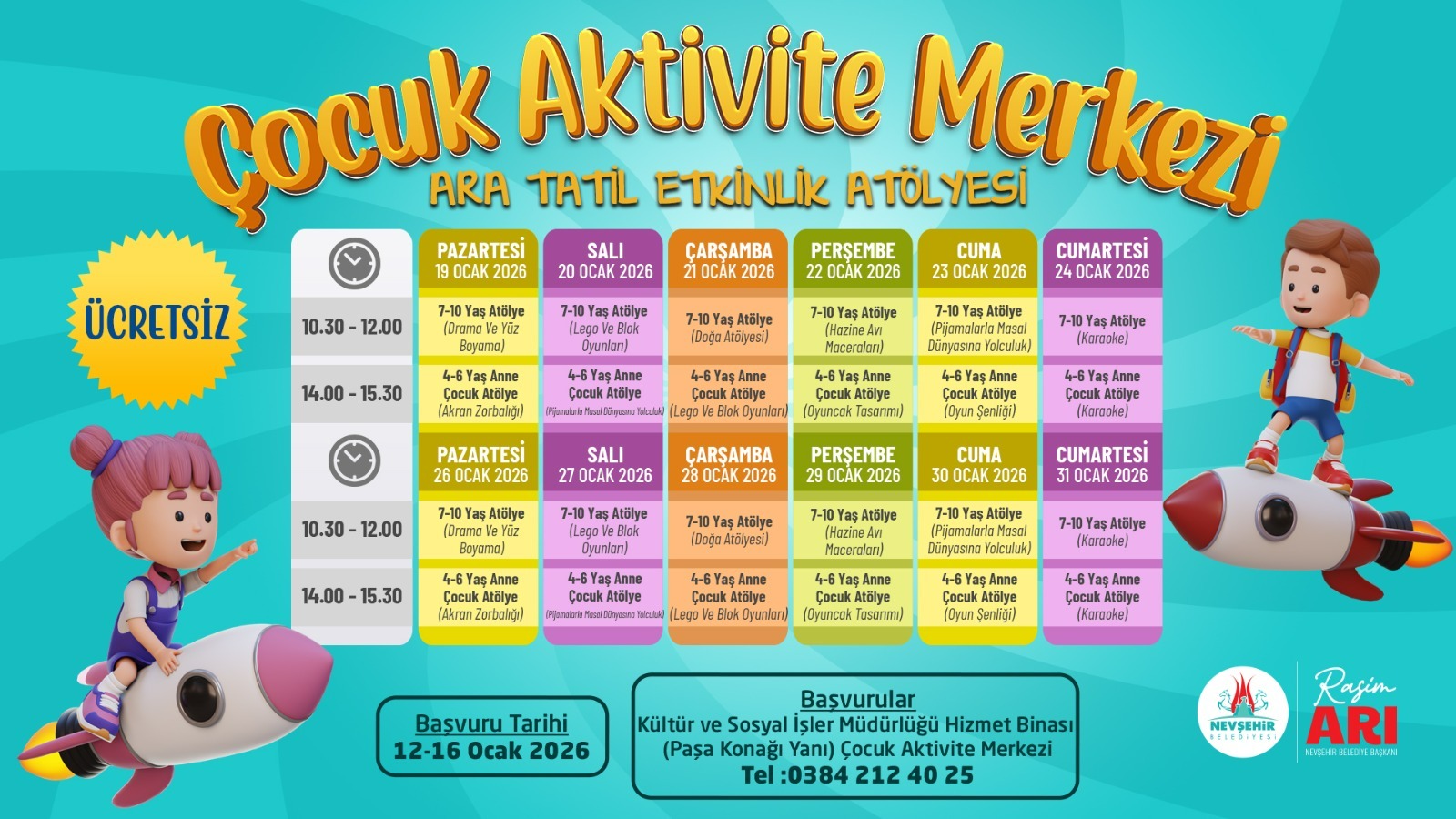 Bütün Çocuklarımızı Ara Tatil Etkinlik Atölyesi’ne Bekliyoruz