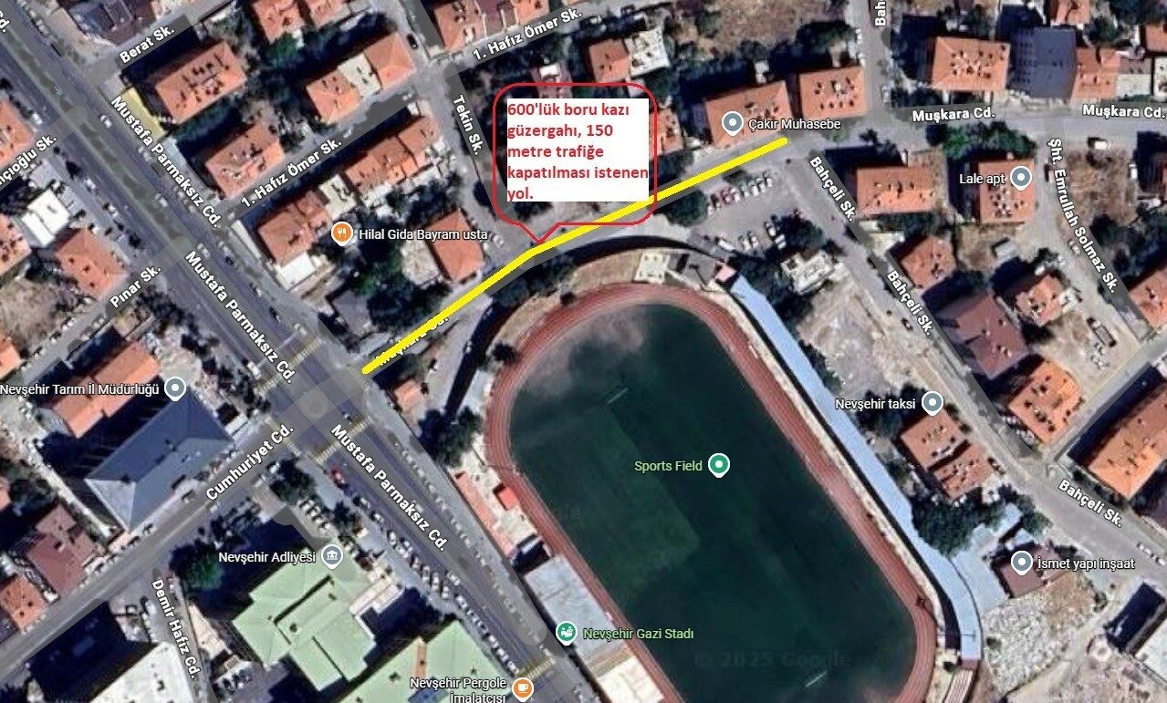 Nevşehir Bahçelievler Mahallesi’nde geçici trafik düzenlemesi