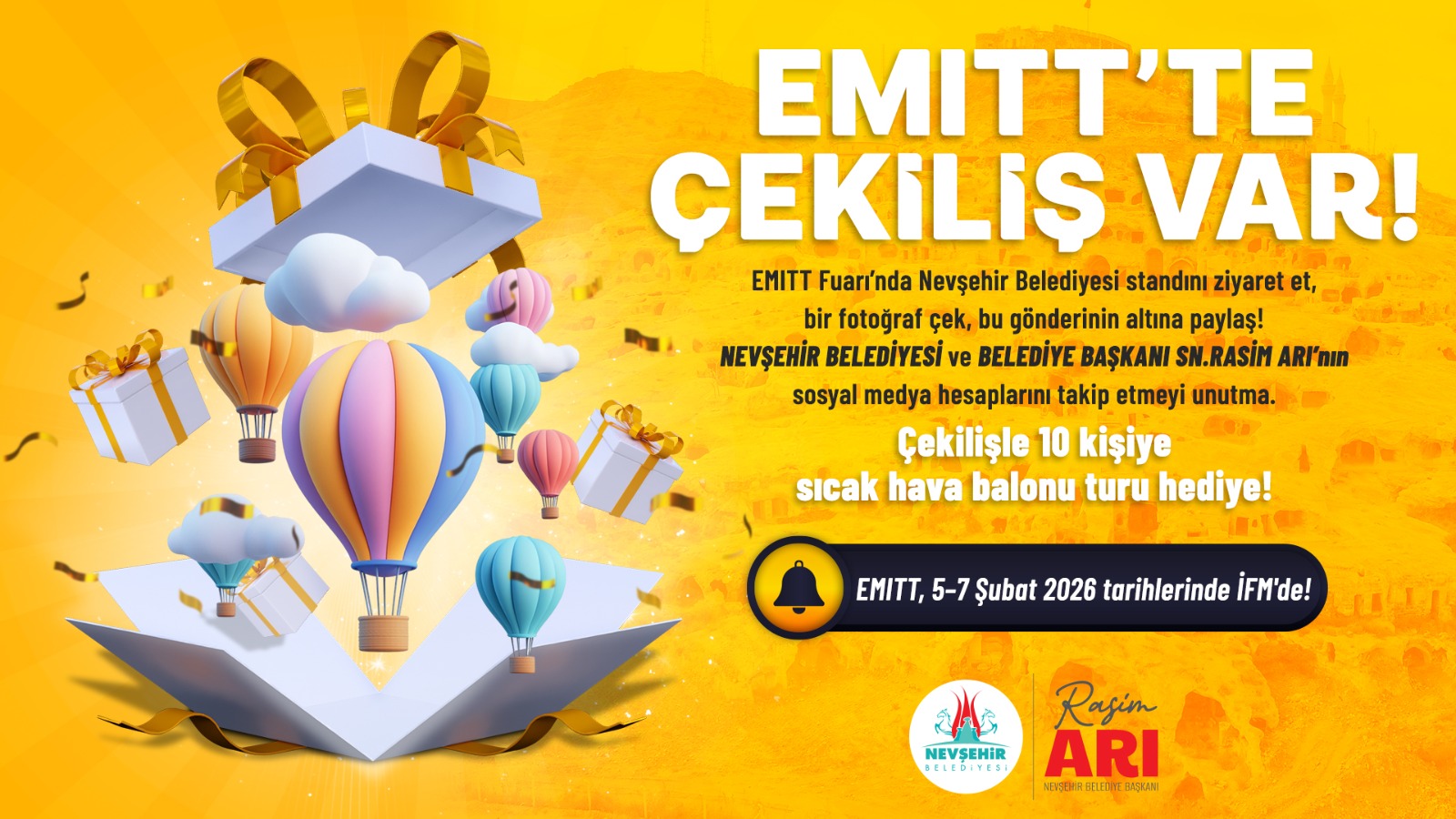 Nevşehir Belediyesi EMITT’te Büyük Çekiliş Düzenliyor