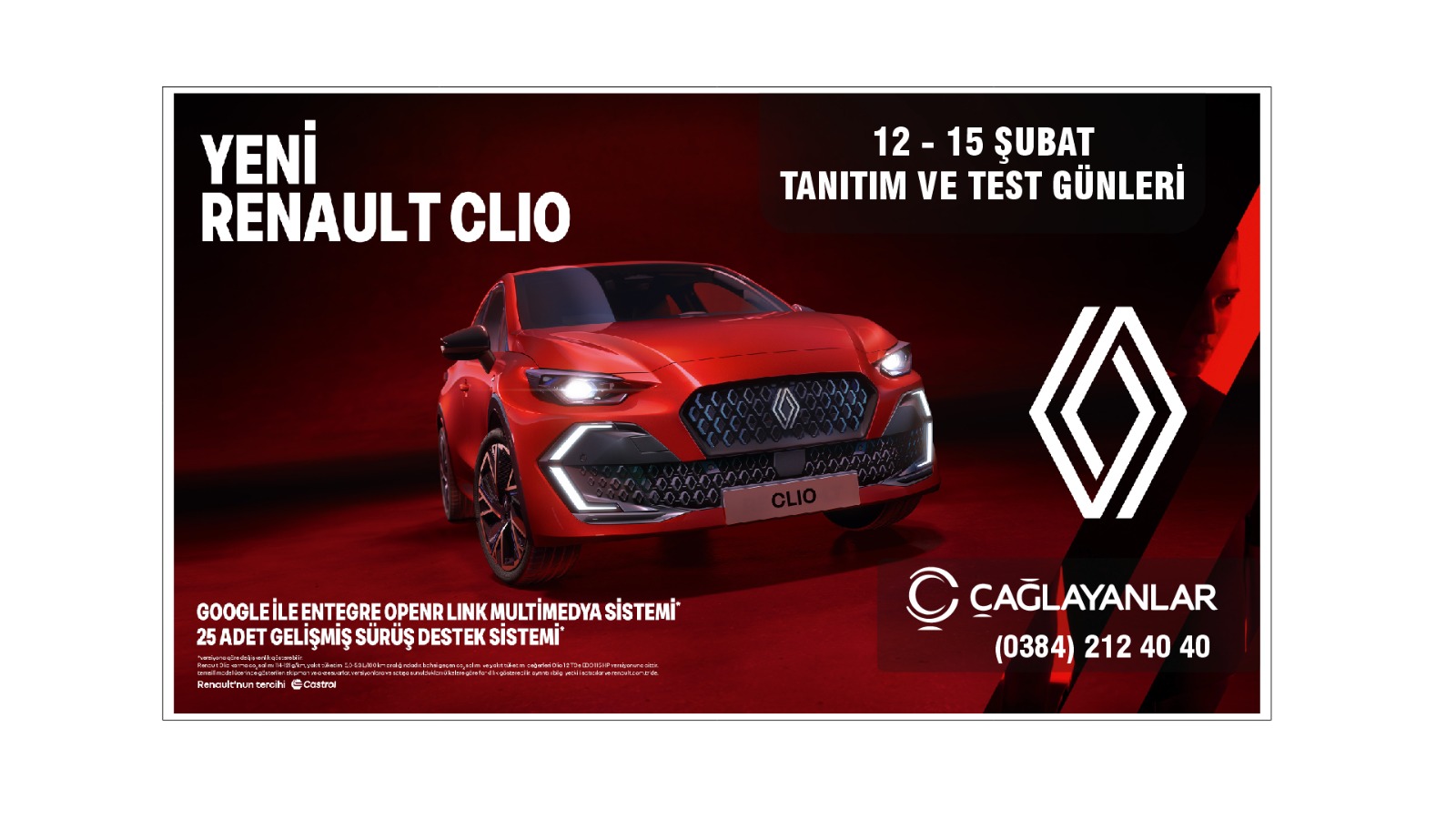Yeni Renault Clio: “Aşk Yeniden Tasarlandı” – Çağlayanlar Otomotiv’de Özel Tanıtım ve Test Günleri
