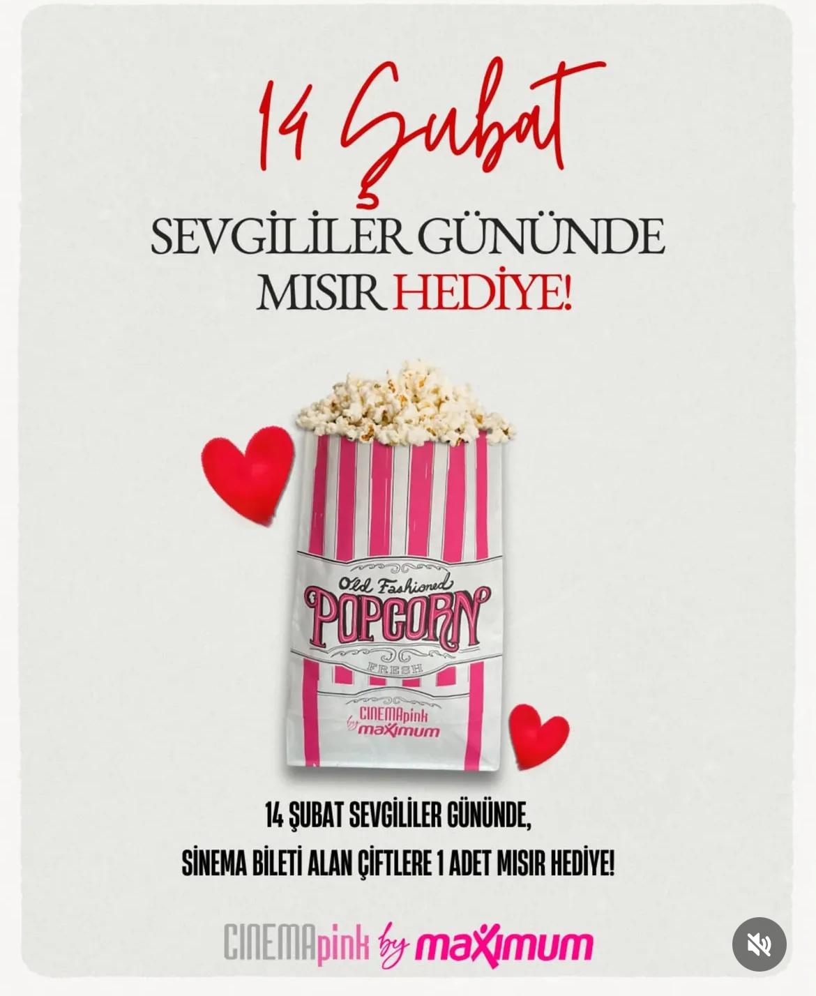 CinemaPink by Maximum Nevşehir’de Sinema Keyfi Uygun Fiyatla: Tek Bilet 100 TL, Sevgililer Günü’nde Popcorn Hediye!