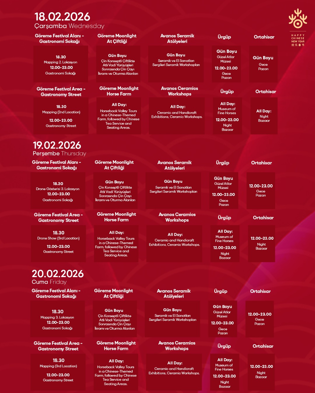 Kapadokya’da 2026 Çin At Yılı Coşkusu Başlıyor