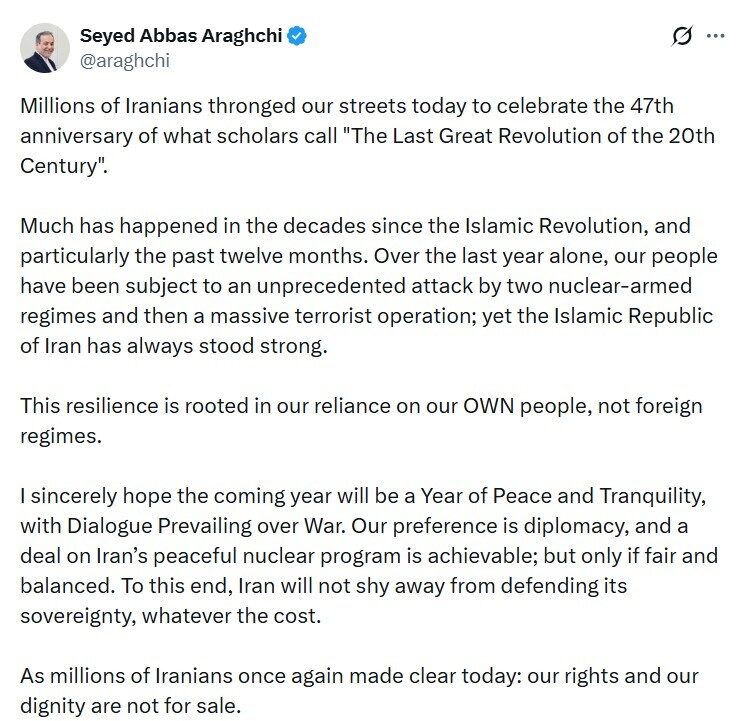 İran Dışişleri Bakanı Arakçi: “Tercihimiz diplomasi, nükleer anlaşma sadece adil olduğu takdirde mümkün”