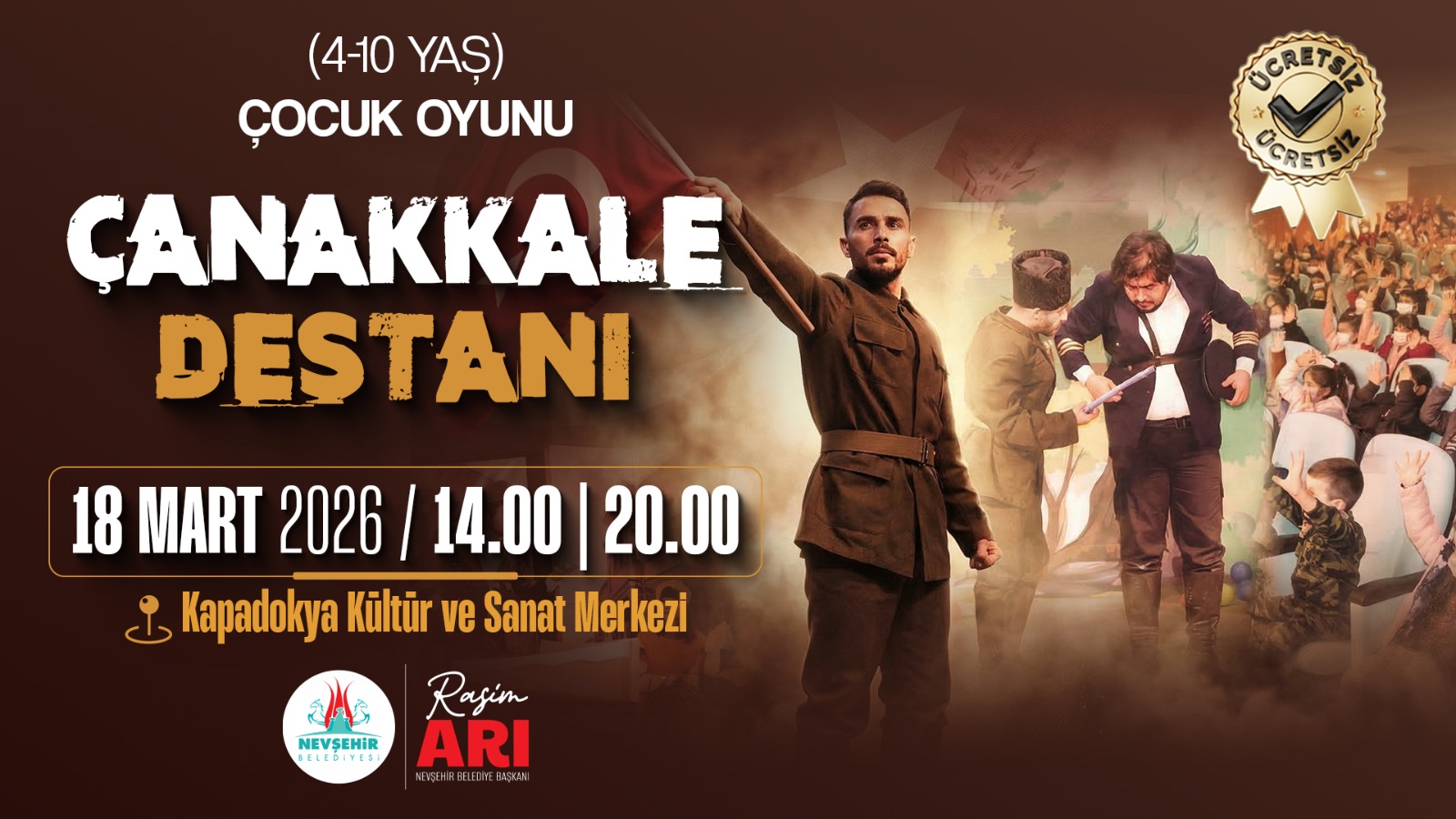 “ÇANAKKALE DESTANI” ÇOCUK TİYATRO OYUNU SAHNELENECEK
