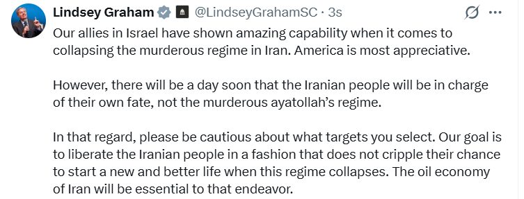 ABD’li senatör Lindsey Graham’dan İsrail’e “hedef” eleştirisi