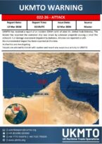 BAE açıklarındaki bir gemiye daha şüpheli saldırı