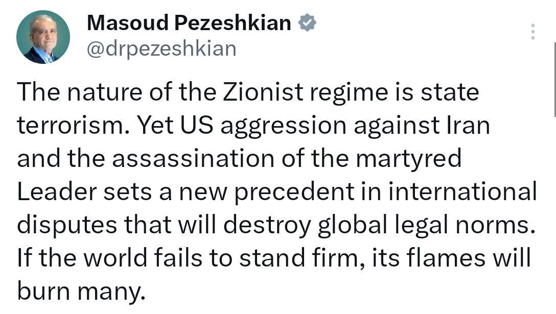 İran Cumhurbaşkanı Pezeşkiyan’dan dünyaya uyarı