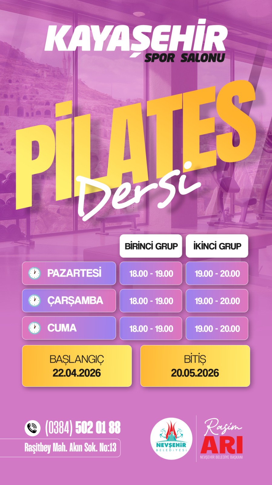 Nevşehir’de Kadınlara Özel Pilates Ders Kayıtları Başladı