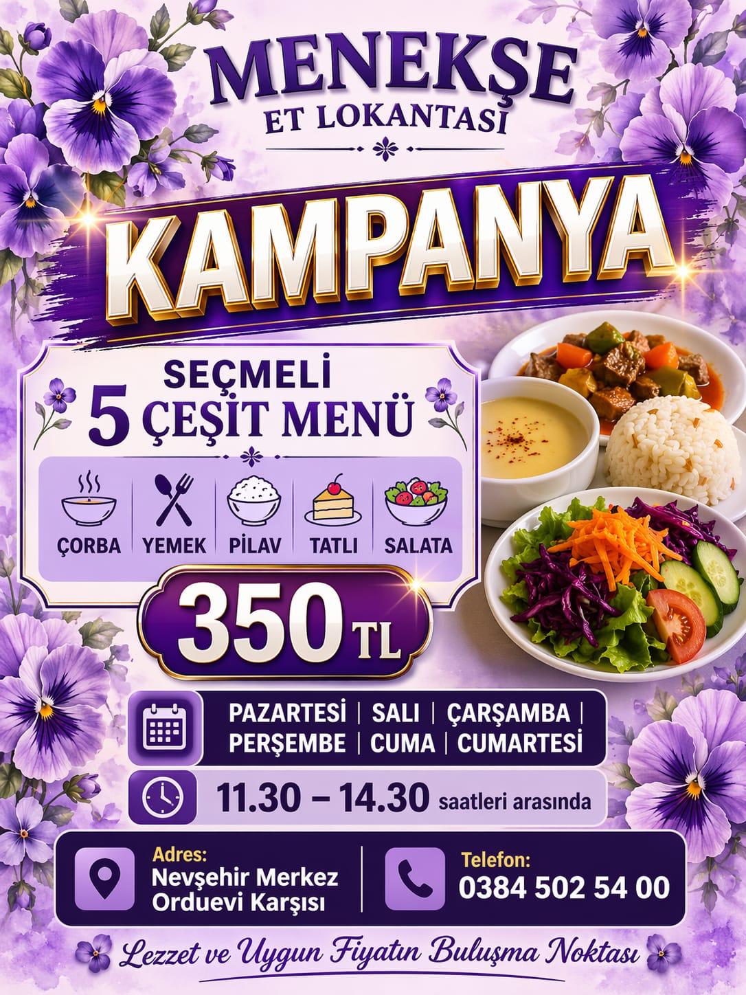 Menekşe Et Lokantası’ndan Lezzet Dolu Kampanya!
