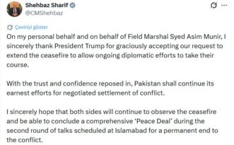 Pakistan Başbakanı Şerif’ten ABD Başkanı Trump’a ateşkes teşekkürü