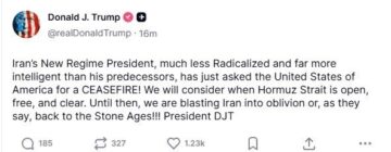 Trump: “İran’da yeni rejimin lideri, ABD’den ateşkes talep etti”