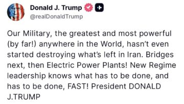 Trump’tan İran’a uyarı “Sırada köprüler, ardından elektrik santralleri var”