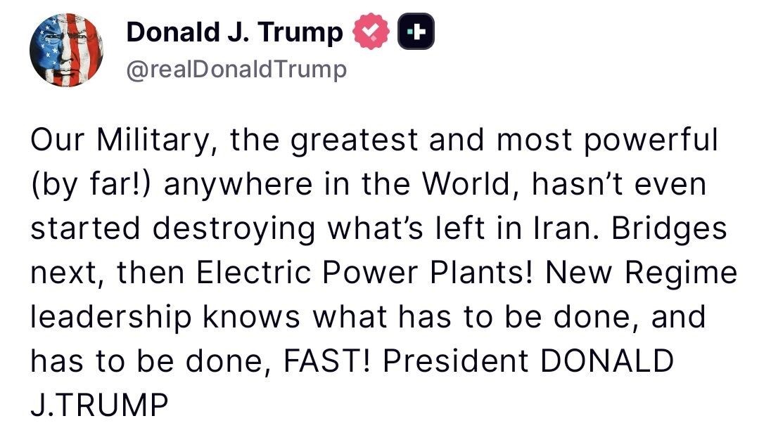 Trump’tan İran’a uyarı “Sırada köprüler, ardından elektrik santralleri var”