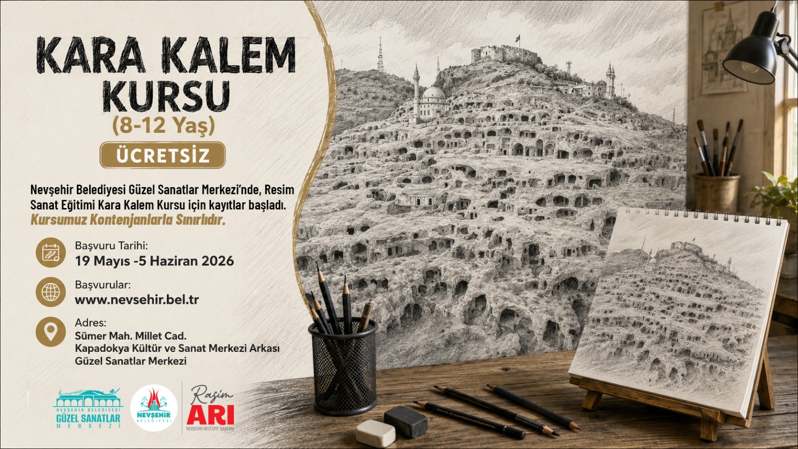 Güzel Sanatlar Merkezi’nde Yağlı Boya ve Kara Kalem Kurslarımız Başlıyor