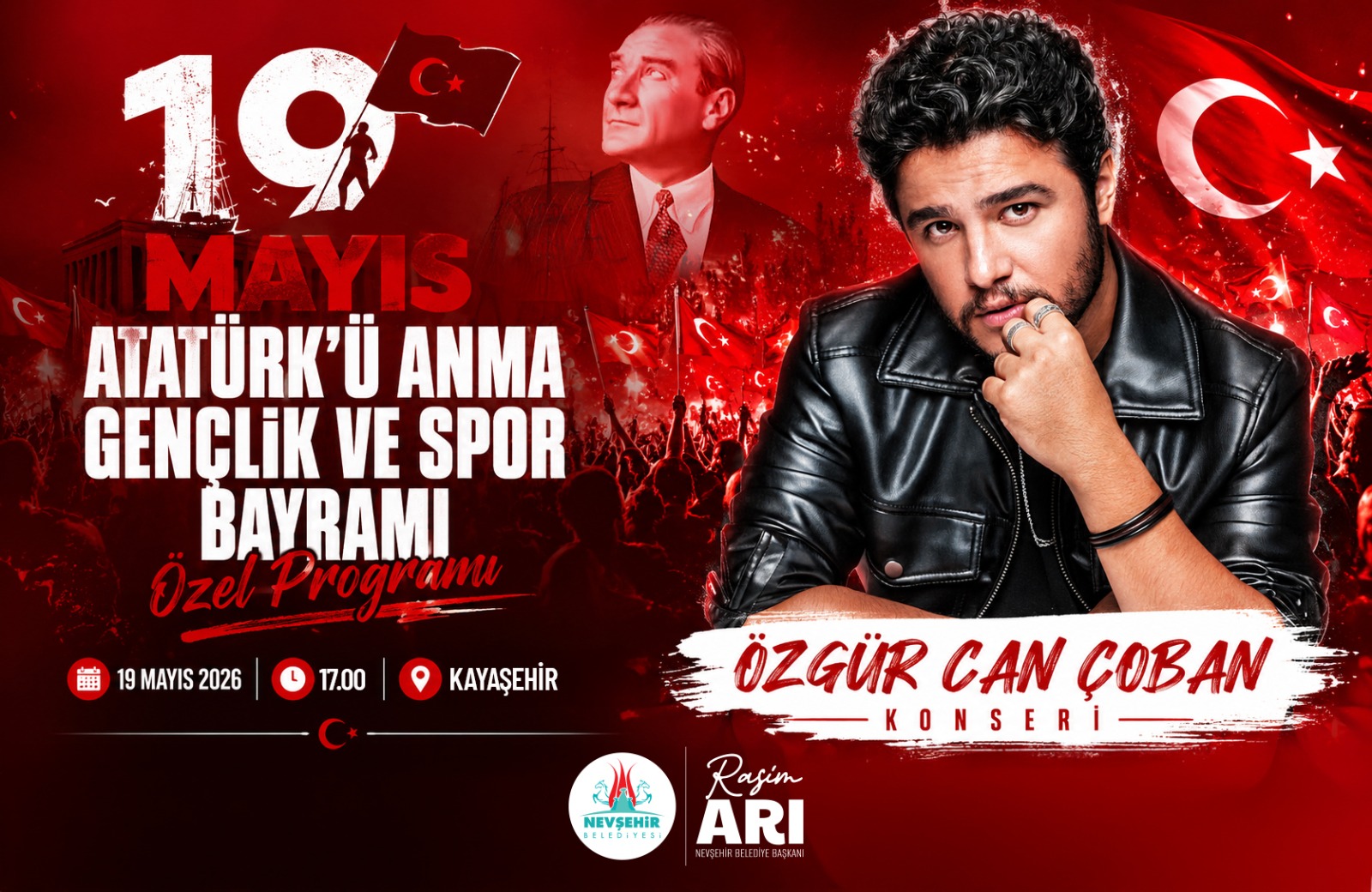 Gençlik ve Spor Bayramı’nda Özgür Can Çoban Sahne Alacak