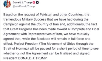 ABD Başkanı Trump: “Özgürlük Projesi kısa bir süreliğine durdurulacak”