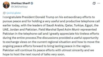 Pakistan Başbakanı Şerif, Trump’ı barış çabaları nedeniyle tebrik etti