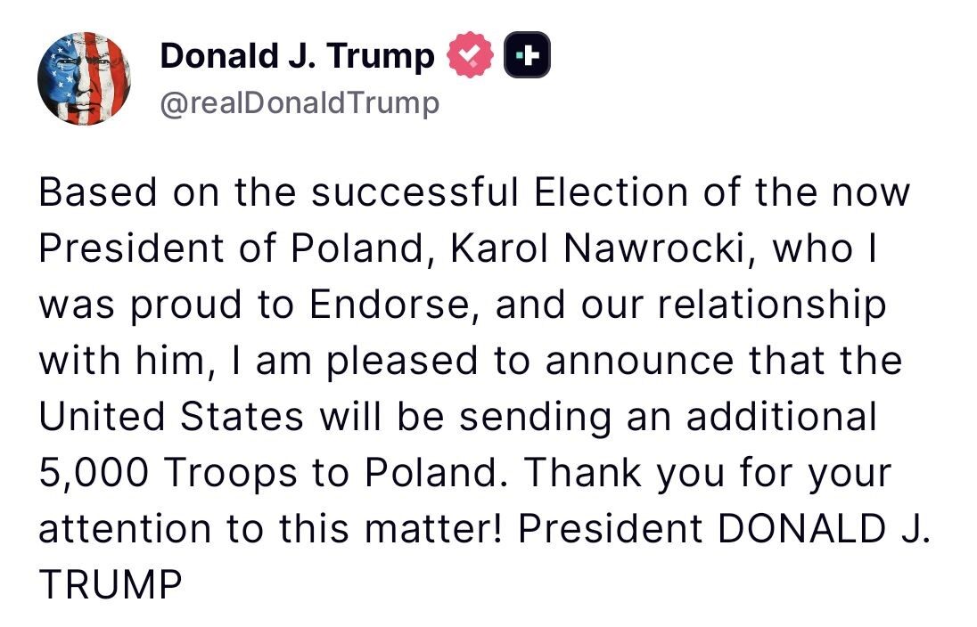 Trump: “Polonya’ya 5 bin ek asker göndereceğiz”