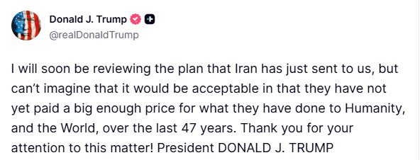 Trump’tan İran’ın son teklifiyle ilgili açıklama: “Kabul edilebilir olacağını düşünemiyorum”
