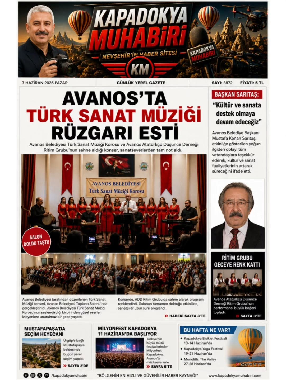 Avanos’ta Türk Sanat Müziği Rüzgârı Esti