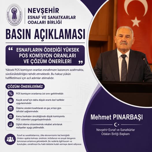 PINARBAŞI, ESNAFIMIZIN KANAYAN YARASI POS KOMİSYON ORANLARI