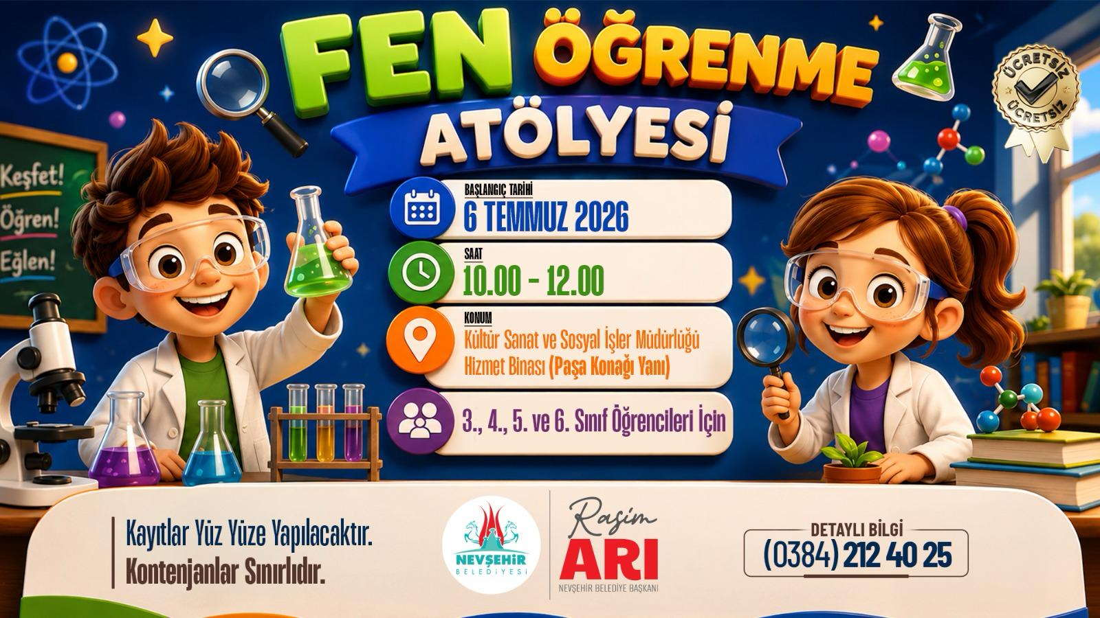 Uygulamalı Fen Öğrenme Atölyesi İçin Kayıtlar Başlıyor