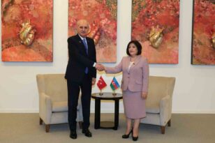 TBMM Başkanı Kurtulmuş, Azerbaycan Milli Meclisi Başkanı Gafarova ile görüştü
