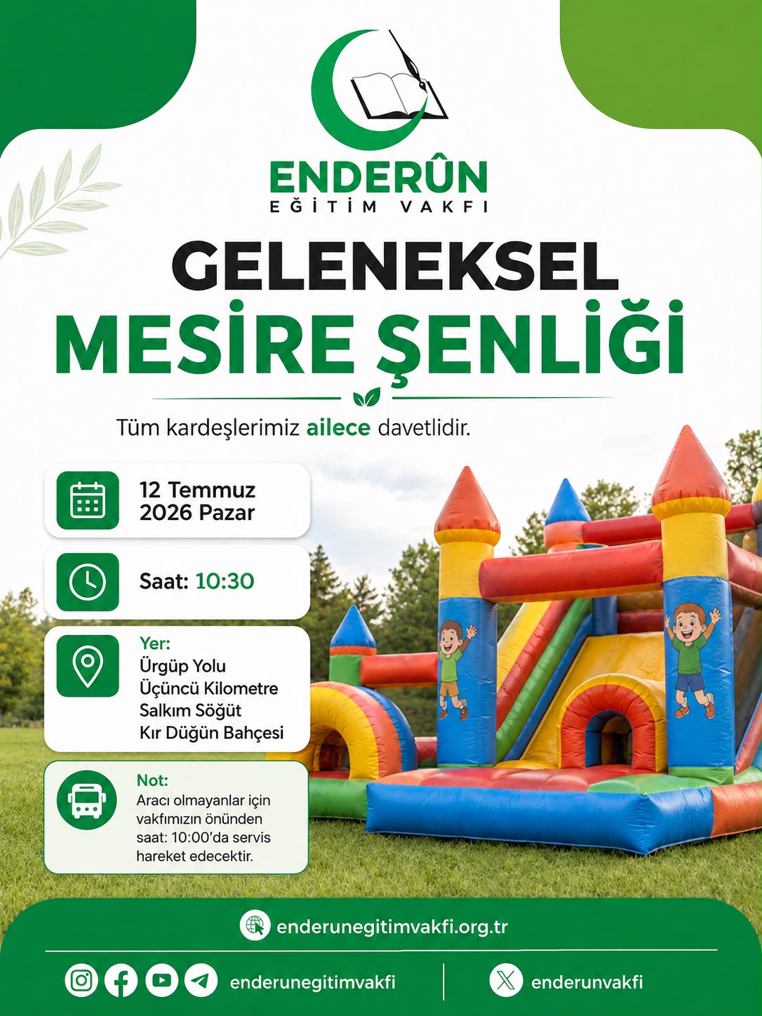 Enderûn Eğitim Vakfı’ndan Nevşehir’de Geleneksel Mesire Şenliği Daveti