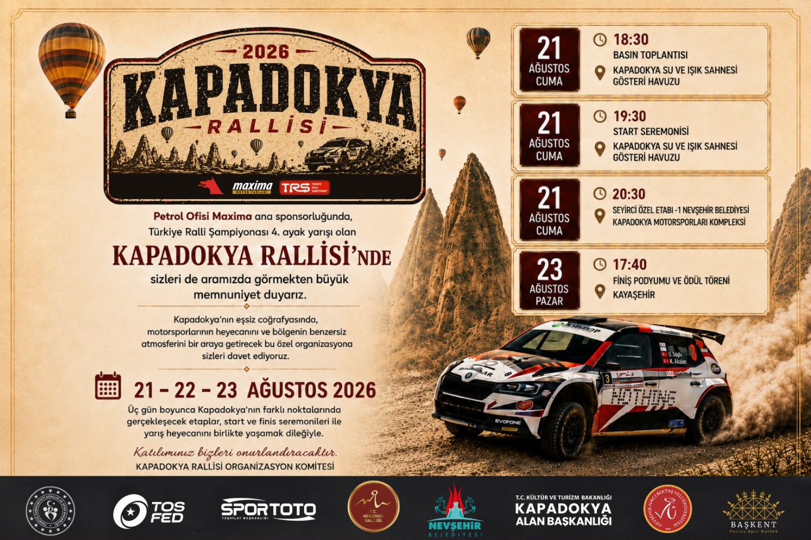 Ralli Şampiyonası Kapadokya’da Toprağa Çıkıyor