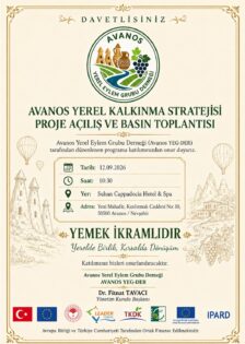AVANOS YEREL EYLEM GRUBU, 12 EYLÜL 2026’DAN KIRSI KALKINMA VİZYONU AÇIKLIYOR