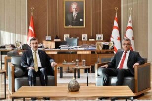 Cumhurbaşkanı Yardımcısı Yılmaz, KKTC Cumhurbaşkanı Erhürman ile görüştü
