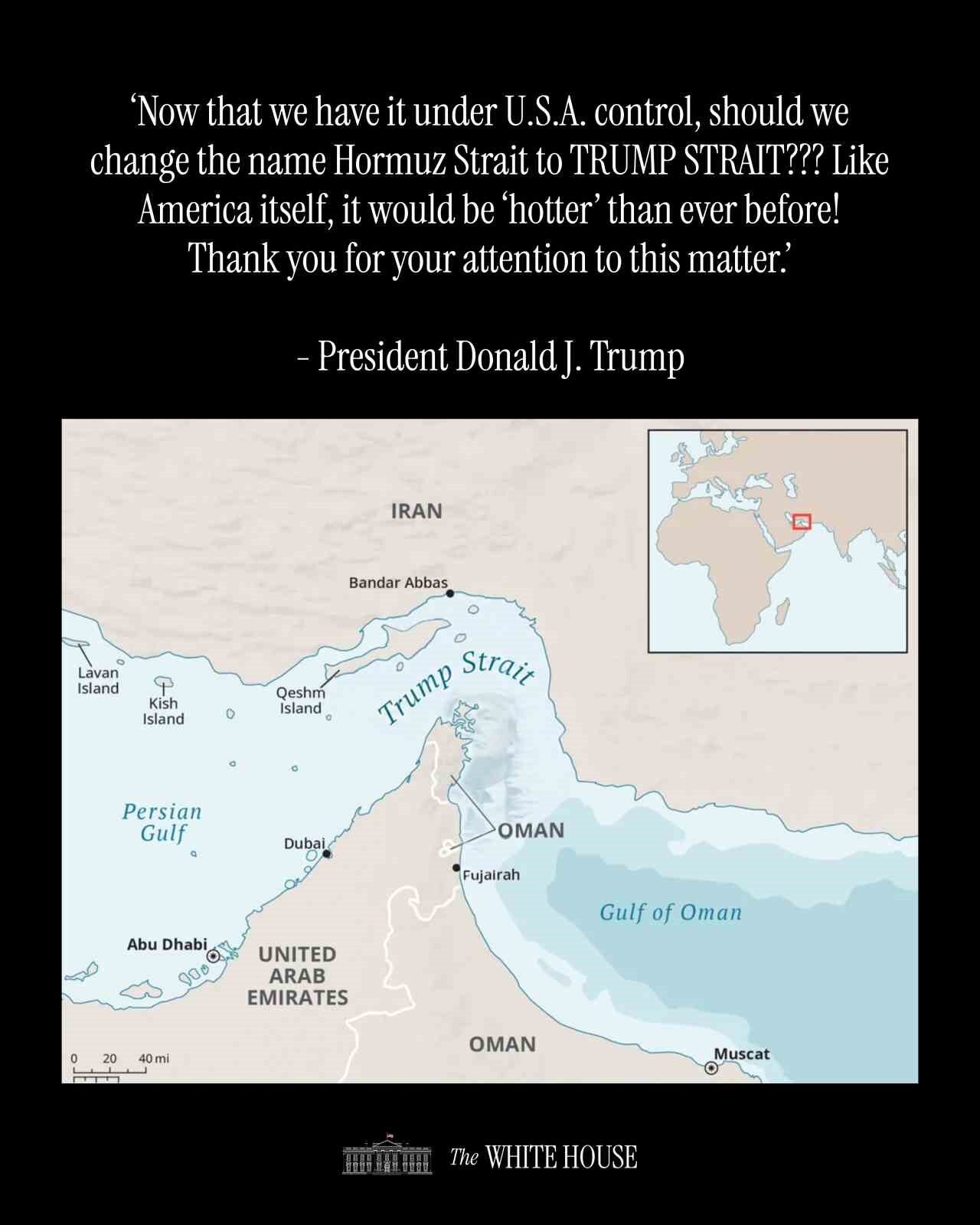 Trump’tan Hürmüz Boğazı’nın adını “Trump Boğazı” olarak değiştirme önerisi