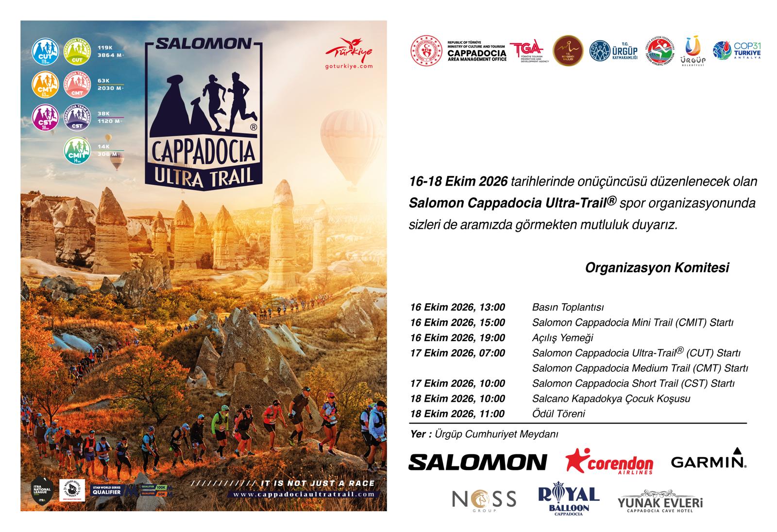 13. Salomon Cappadocia Ultra Trail Basın Toplantısı Bugün Yapılacak