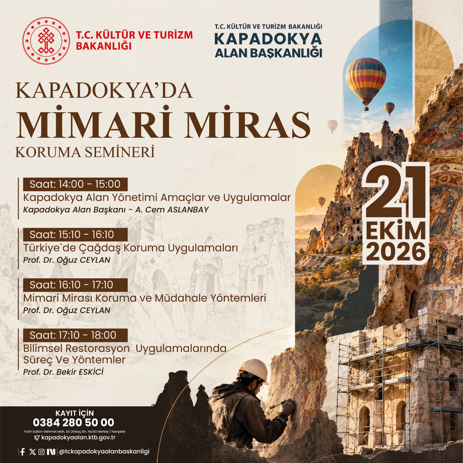 BAŞKANLIĞIMIZIN EV SAHİPLİĞİNDE “KAPADOKYA’DA MİMARİ MİRAS” KORUMA SEMİNERİ DÜZENLENECEK