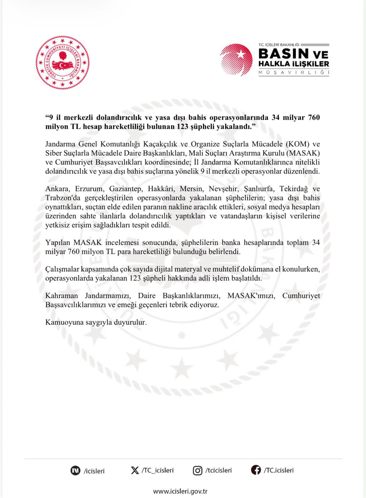 Nevşehir’in de Aralarında Bulunduğu 9 İlde Dolandırıcılık Operasyonu: 123 Şüpheli Yakalandı