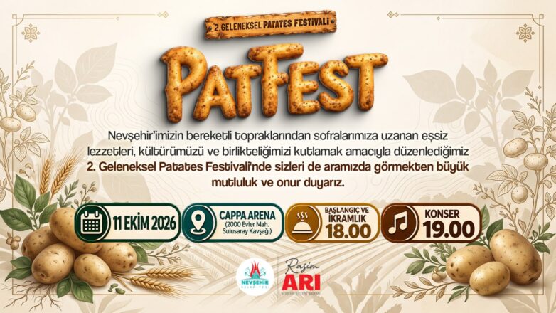 Nevşehir’de 2. Geleneksel Patates Festivali Düzenlenecek